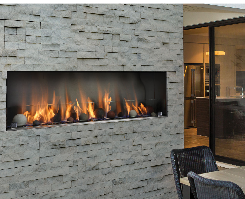 Barbara Jean Outdoor Linear Gas Fireplace with Fireballs